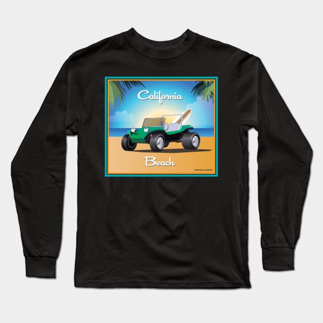 Manx Dune Buggy on California Beach Long Sleeve T-Shirt by PauHanaDesign